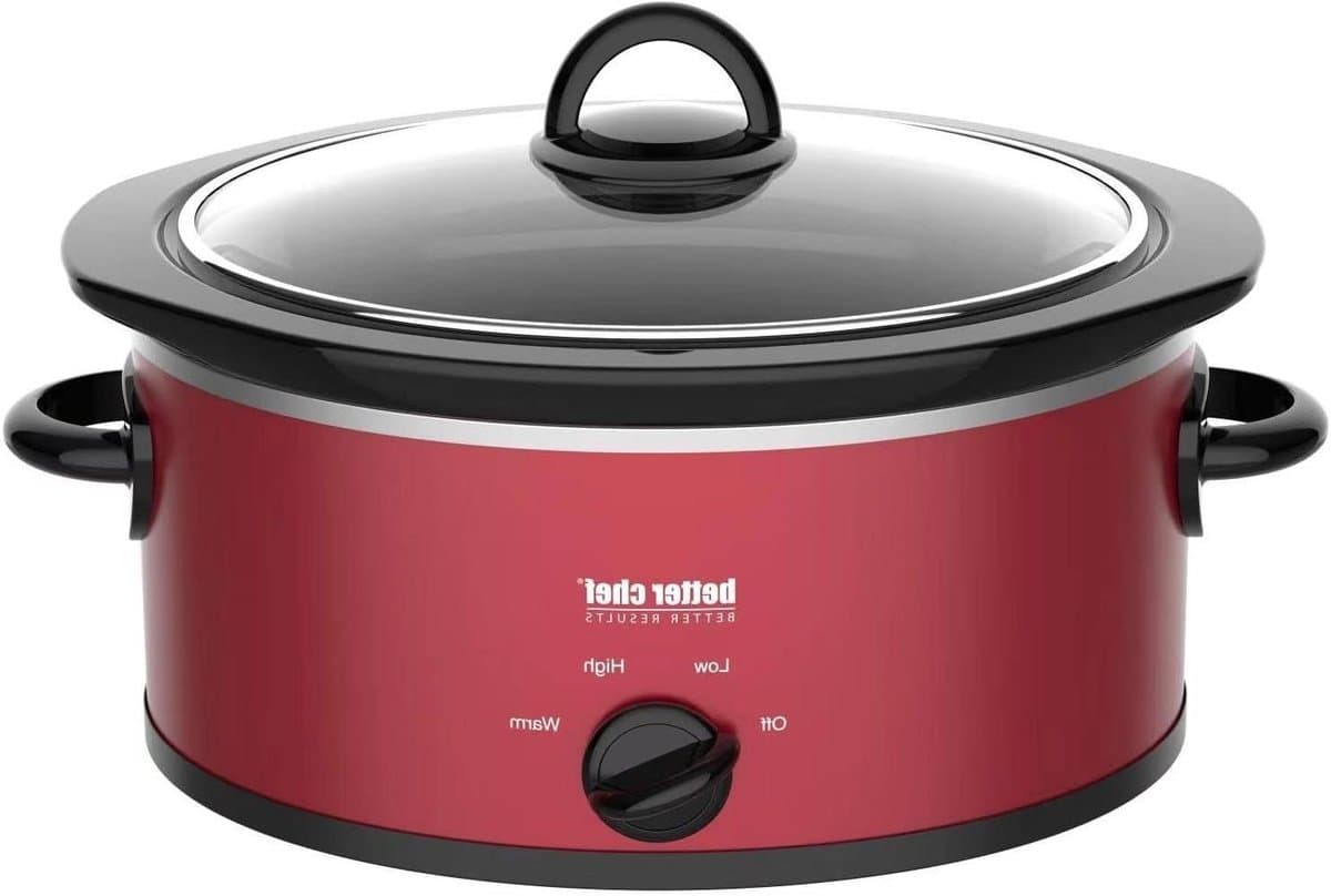 Ovale Kooktoestel - Slowcooker Stoofpot - Lange Maaltijden Bereiden - Drie Temperatuurstanden - 3 Liter - Rood