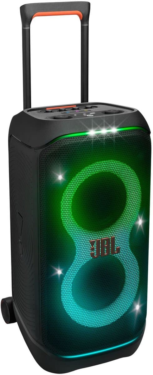 JBL Partybox Stage 320 - Draadloze Bluetooth Party Speaker - Op Wielen - Uitschuifbare Hangreep - LED verlichting - 18 uur - Spatwaterdicht - Zwart