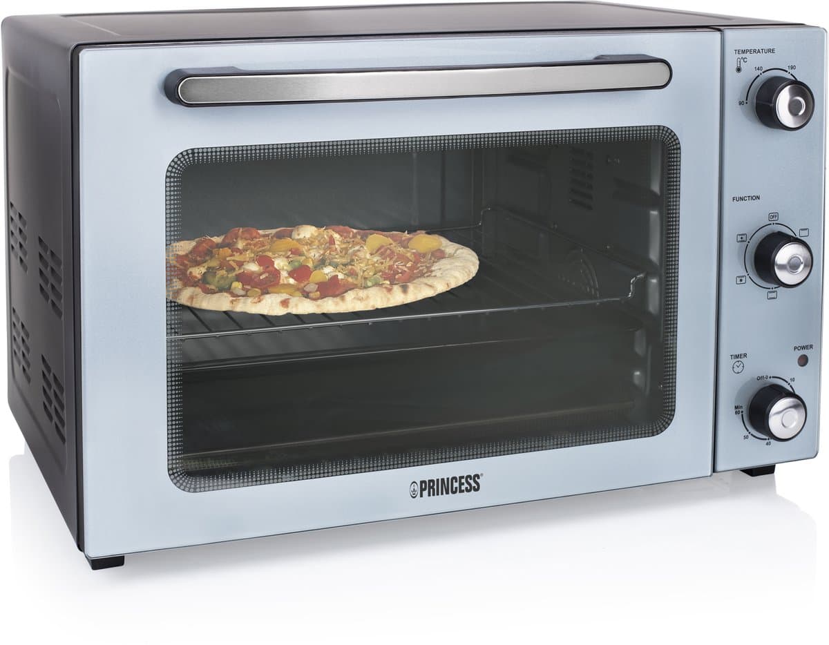 Princess 112754 - Vrijstaande Heteluchtoven - 5 Standen - 45 liter - 1800 W - Zilver
