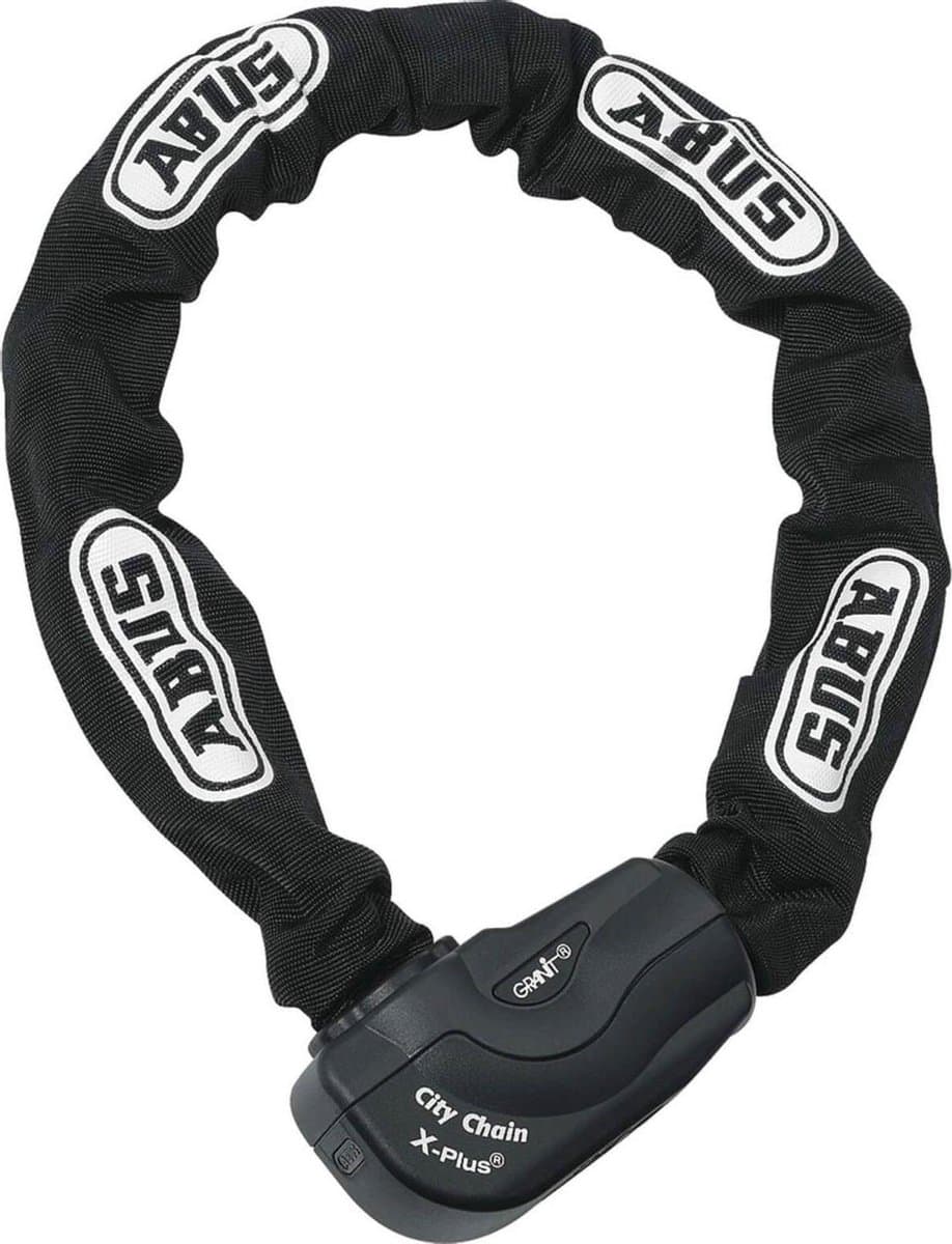 Fietsslot - Scooterslot - Motorslot ABUS Kettingslot - GRANIT CityChain XPlus™ 1060 - Security level 15 - ART-3 zwart - 85 cm - Geschikt voor bakfietsen - elektrische fietsen - scooters