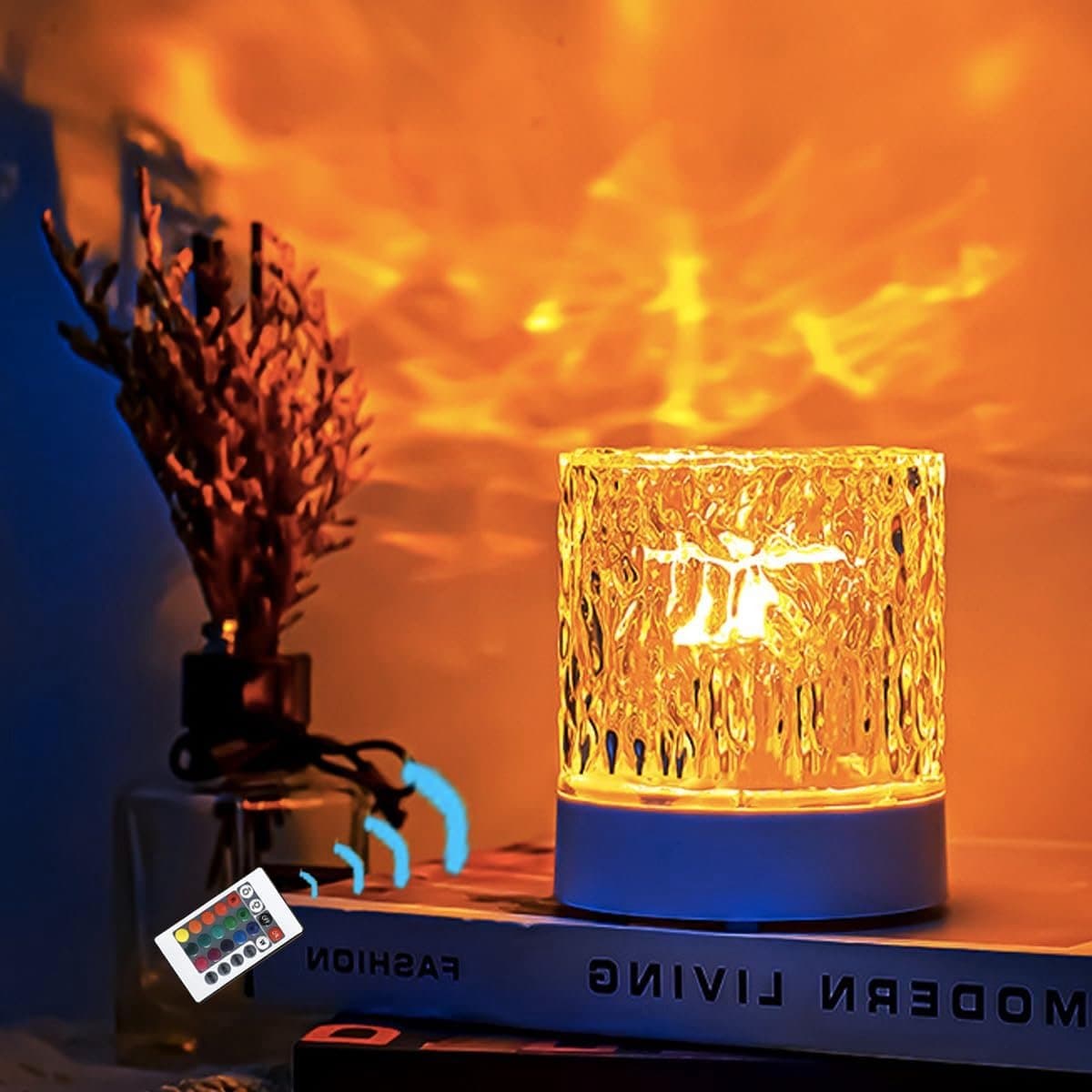 Projector Lamp - Ocean Wave Lichtprojector - 16 Kleuren Water Rimpel Ambient Nachtlamp met Afstandsbediening - Aurora Projector voor Slaapkamer en Kinderkamer - 1 stuk