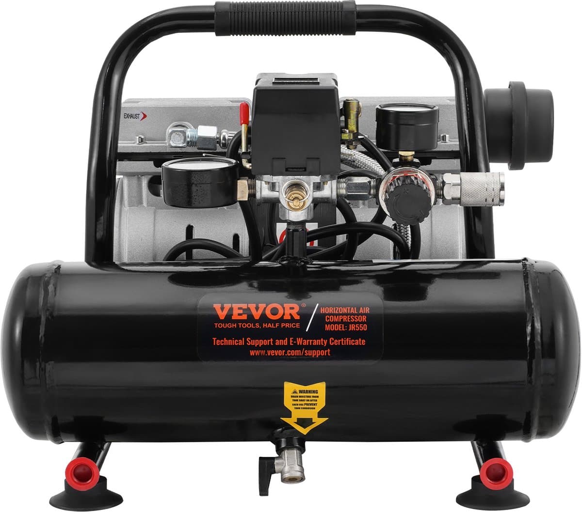 VEVOR Compressor 4l Luchtcompressor 120psi Perslucht 635w Fluistercompressor
