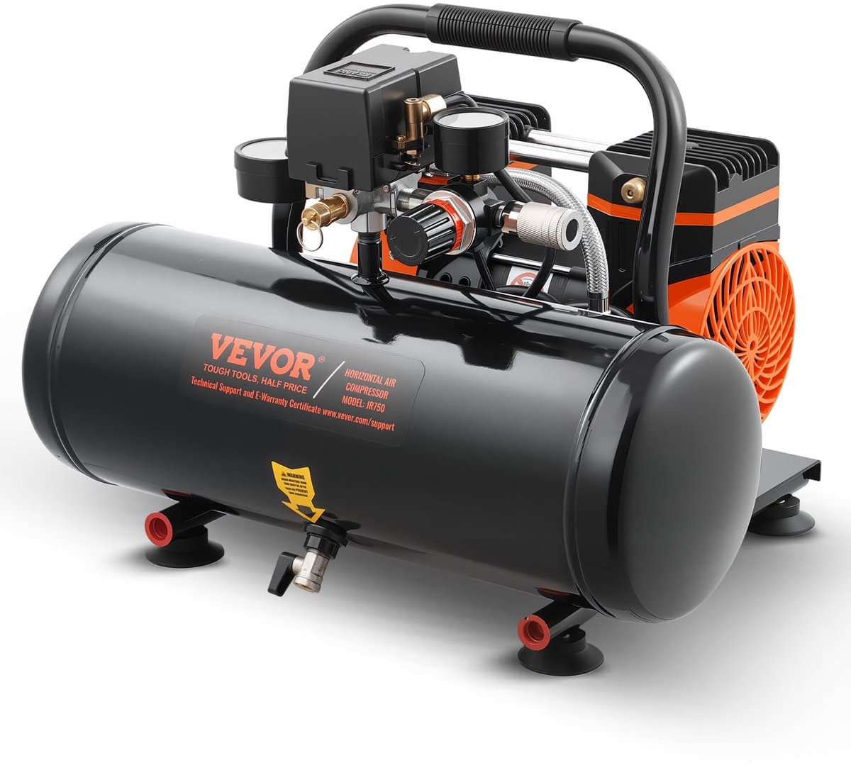 VEVOR Compressor 8l Luchtcompressor 120psi Perslucht 860w Fluistercompressor