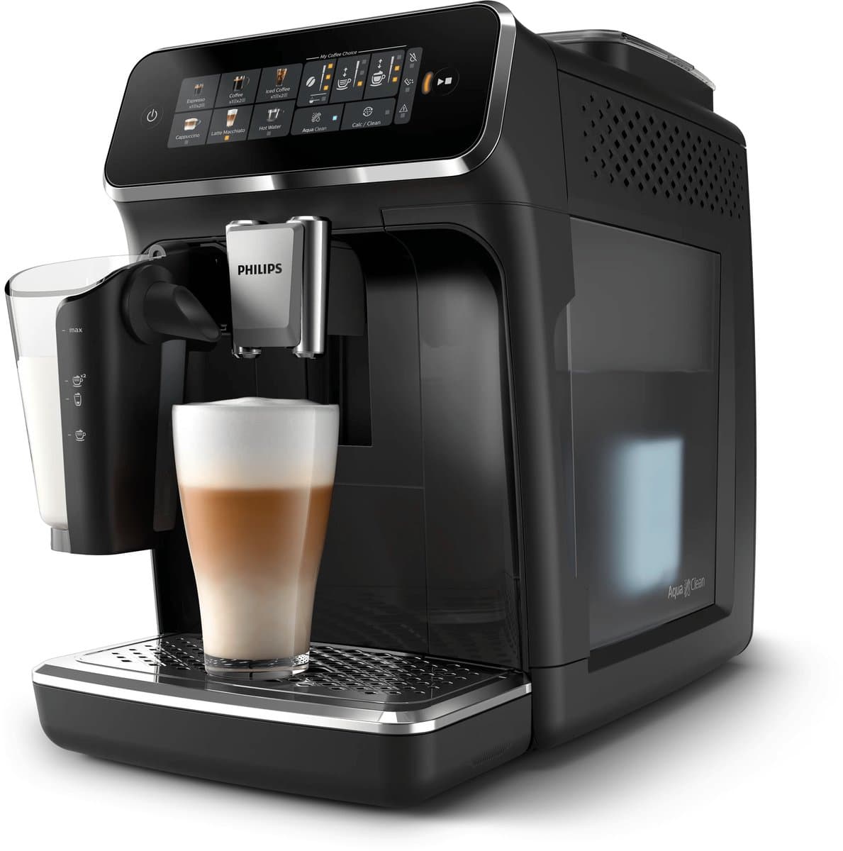 Philips 3300 Series LatteGo EP3341/50 - Espressomachine - 5 Soorten Koffie + Heet Water - Zwart / Chroom - + AquaClean Filter
