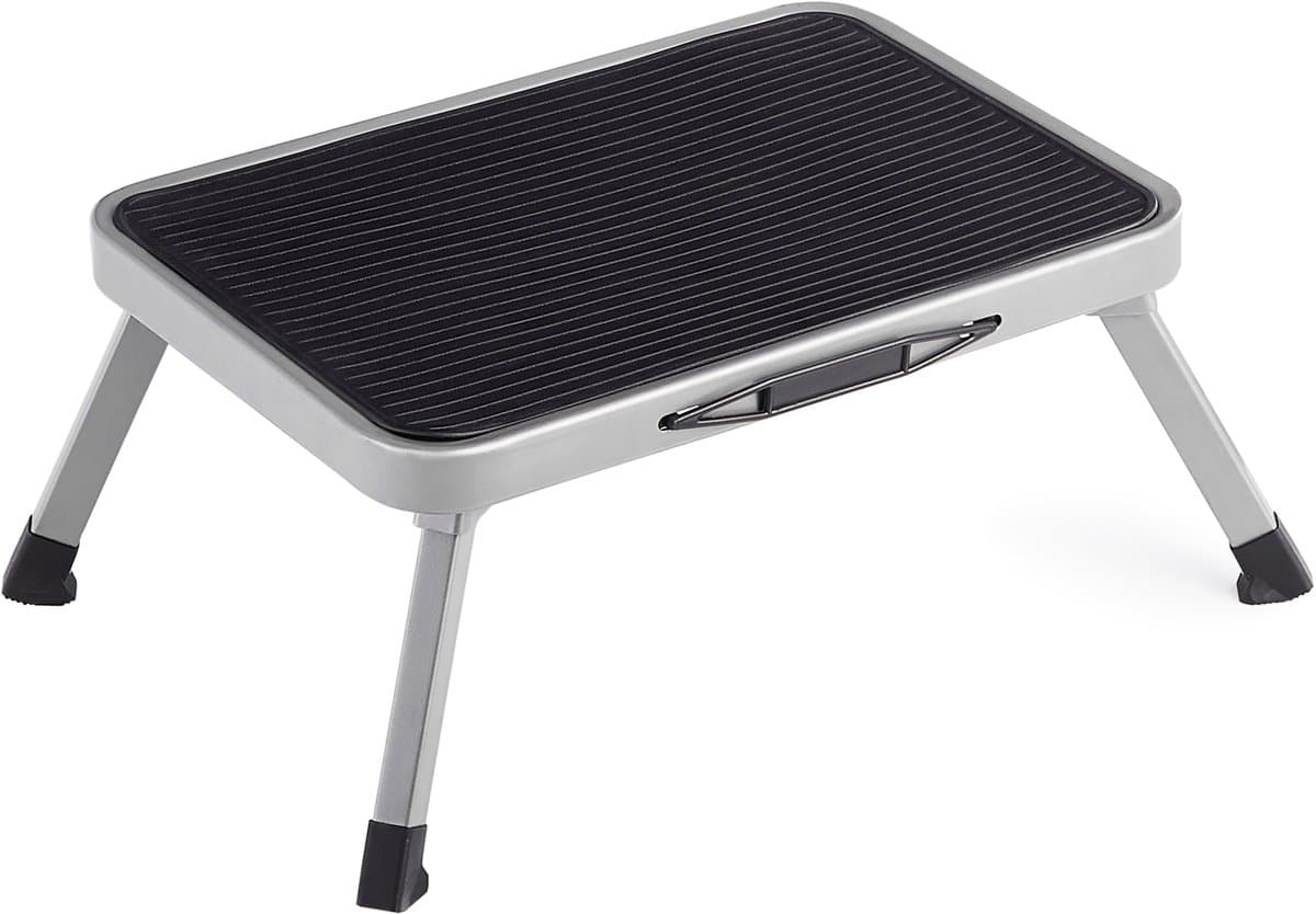 SONGMICS - Ladder - Opvouwbare Enkelvoudige Trap - Stalen Constructie - Antislip Treetrede - Draagvermogen 150 kg
