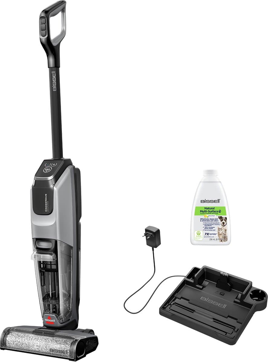 BISSELL CrossWave® OmniForce™ Select Vloerreiniger - Draadloze Stofzuiger met Dweilfunctie - Vlekkenreiniger voor Harde Vloeren - Snoerloze Steelstofzuiger - 2 in 1 Vacuum Cleaner met LED - Extra Krachtig 31aW - ZeroGap Technologie™ - 3912N