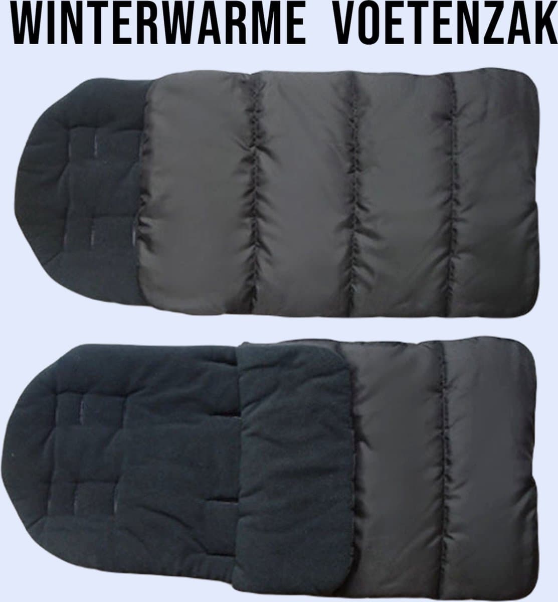 Allernieuwste.nl® Winterwarme Voetenzak voor Buggy en Kinderwagen - Universele Slaapzak Zwart/Zwart