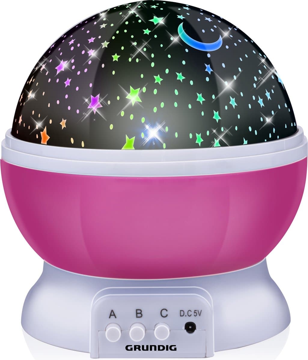 Grundig Nachtlamp sterren projector - 3 standen - 360 graden - galaxy projector sterrenhemel - roze